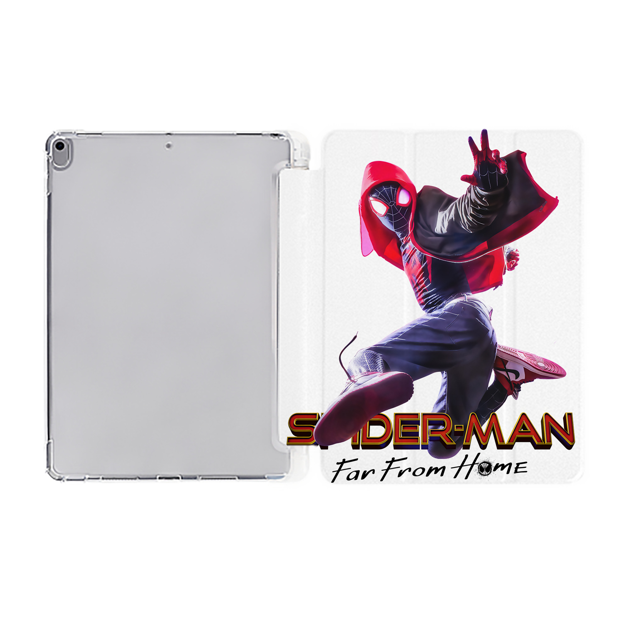 （画像用） Spider Man スパイダーマン IPad ケース ペン収納付き 三つ折りスタンド PUレザー×シリコン 対応機種9.5/10.5/10.9インチ